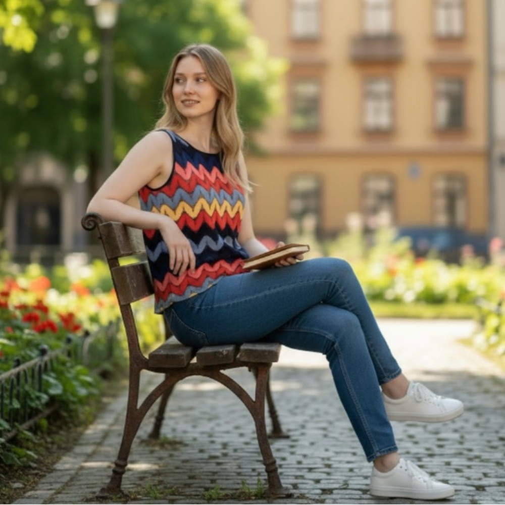 Rafaella Zig Zag Boho Top - Picture 3 of 7